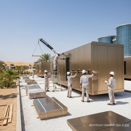 Aluminium Cladding Security Cabins UAE | Dreams House PortaCabin - documentation